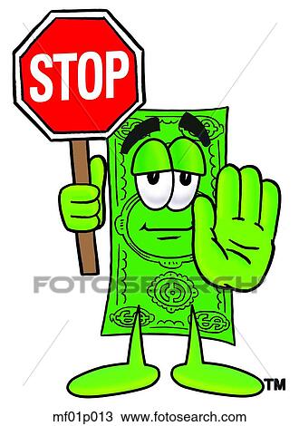 Dollar flat with stop sign View Large Clip Art Graphic Clipart - Dollar flat with stop sign. Fotosearch