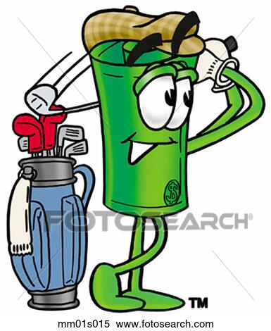 Dollar rolled golfing View Large Clip Art Graphic Clipart - Dollar rolled golfing. Fotosearch