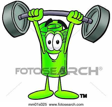 Dollar rolled lifting weights high View Large Clip Art Graphic Clipart - Dollar rolled lifting weights high. Fotosearch