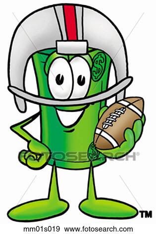 Dollar rolled playing football View Large Clip Art Graphic Clip Art - Dollar rolled playing football. Fotosearch