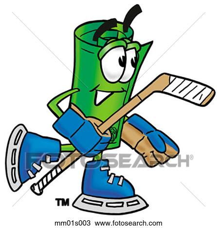Clipart - Dollar rolled playing hockey. Fotosearch