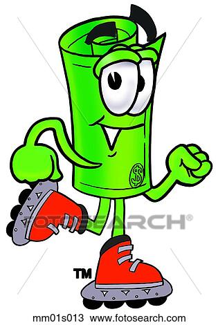 Dollar rolled roller blading View Large Clip Art Graphic Clipart - Dollar rolled roller blading. Fotosearch