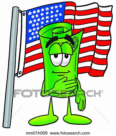 Clip Art - Dollar rolled saluting. Fotosearch
