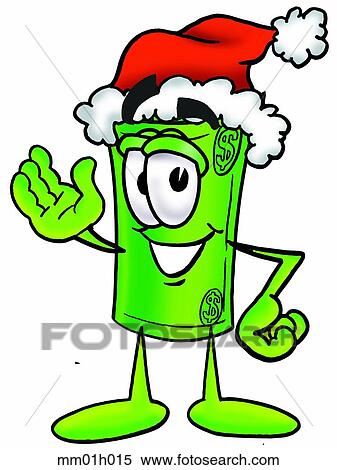 Dollar rolled santa View Large Clip Art Graphic Clipart - Dollar rolled santa. Fotosearch