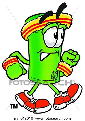 Dollar rolled walking View Large Clip Art Graphic Clipart - Dollar rolled walking. Fotosearch