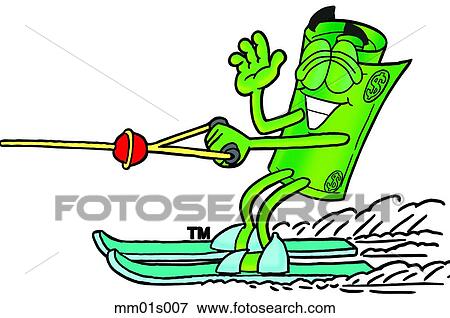 Dollar rolled water skiing View Large Clip Art Graphic Clip Art - Dollar rolled water skiing. Fotosearch