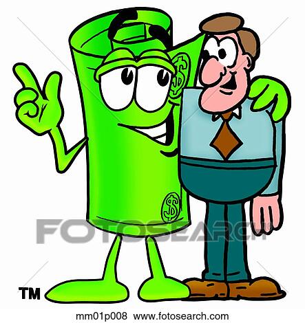 Dollar rolled with a man View Large Clip Art Graphic Clip Art - Dollar rolled with a man. Fotosearch