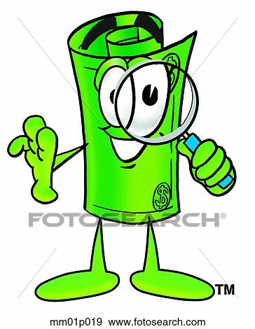 Dollar rolled with magnifying glass View Large Clip Art Graphic Clip Art - Dollar rolled with magnifying glass. Fotosearch