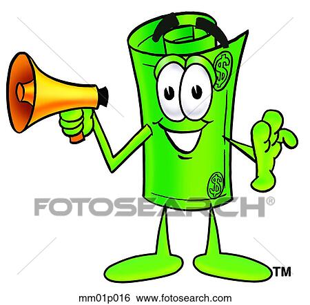 Dollar rolled with megaphone View Large Clip Art Graphic Clip Art - Dollar rolled with megaphone. Fotosearch