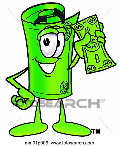 Dollar rolled with money View Large Clip Art Graphic Clip Art - Dollar rolled with money. Fotosearch