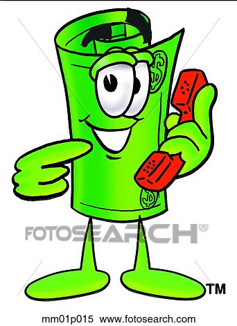 Dollar rolled with phone View Large Clip Art Graphic Clipart - Dollar rolled with phone. Fotosearch