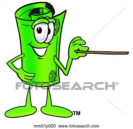 Dollar rolled with pointer View Large Clip Art Graphic Clipart - Dollar rolled with pointer. Fotosearch
