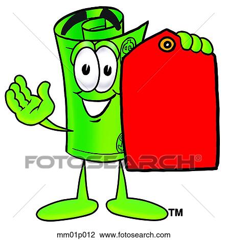 Dollar rolled with price tag View Large Clip Art Graphic Clipart - Dollar rolled with price tag. Fotosearch