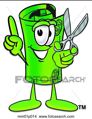 Dollar rolled with scissors View Large Clip Art Graphic Clipart - Dollar rolled with scissors. Fotosearch