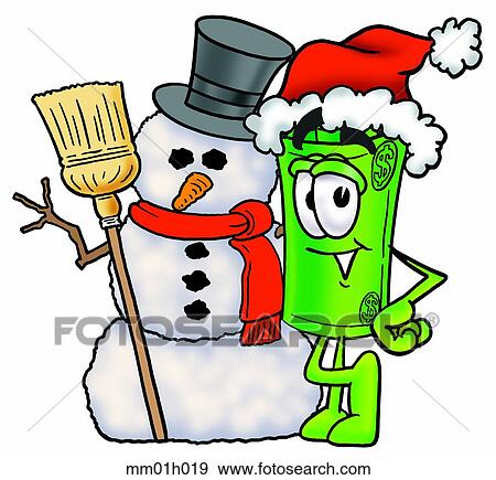 Dollar rolled with snowman View Large Clip Art Graphic Clip Art - Dollar rolled with snowman. Fotosearch