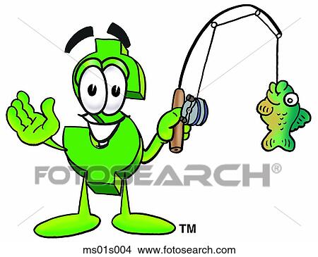 Dollar sign fishing View Large Clip Art Graphic Clipart - Dollar sign fishing. Fotosearch