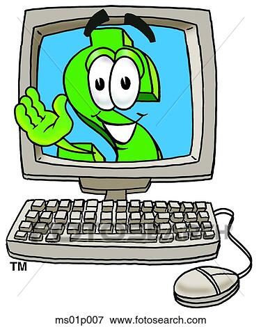 Dollar sign in computer View Large Clip Art Graphic Clip Art - Dollar sign in computer. Fotosearch