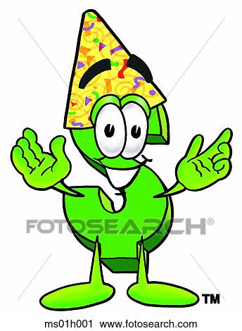 Clipart - Dollar sign in party hat. Fotosearch