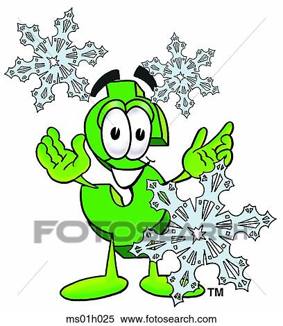Clipart - Dollar sign in snow. Fotosearch