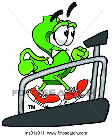 Dollar sign on treadmill View Large Clip Art Graphic Clipart - Dollar sign on treadmill. Fotosearch