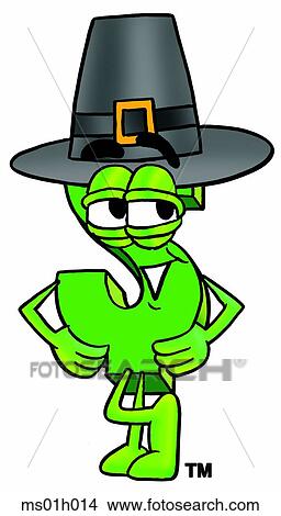 Clipart - Dollar sign pilgrim. Fotosearch