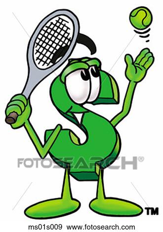 Dollar sign playing tennis View Large Clip Art Graphic Clip Art - Dollar sign playing tennis. Fotosearch