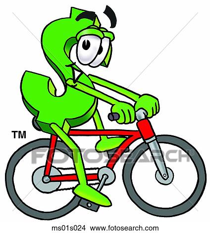 Dollar sign riding bike View Large Clip Art Graphic Clipart - Dollar sign riding bike. Fotosearch