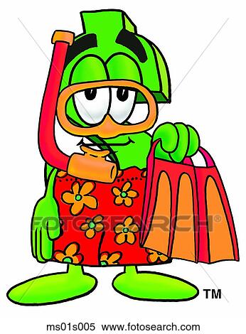 Clipart - Dollar sign snorkeling. Fotosearch