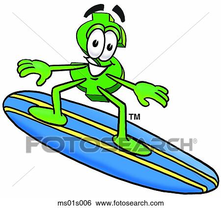 Dollar sign surfing View Large Clip Art Graphic Clip Art - Dollar sign surfing. Fotosearch