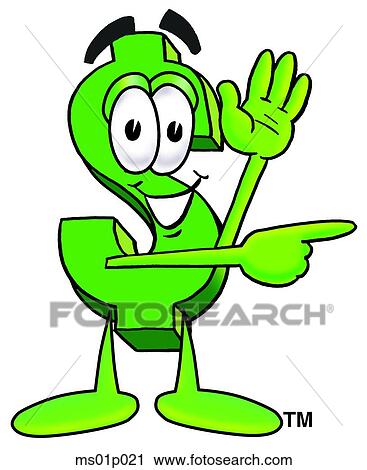 Dollar sign waving and pointing View Large Clip Art Graphic Clipart - Dollar sign waving and pointing. Fotosearch