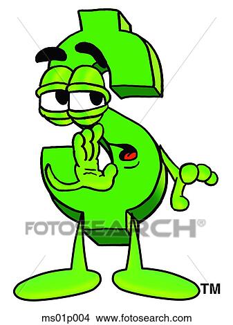 Clipart - Dollar sign whispering. Fotosearch