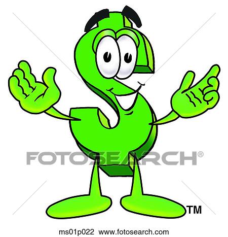 Clipart - Dollar sign with arms open. Fotosearch
