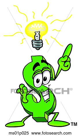 Dollar sign with bright idea View Large Clip Art Graphic Clipart - Dollar sign with bright idea. Fotosearch