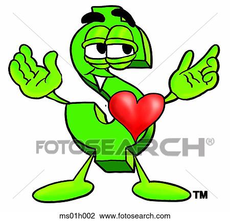 Dollar sign with heart View Large Clip Art Graphic Clipart - Dollar sign with heart. Fotosearch