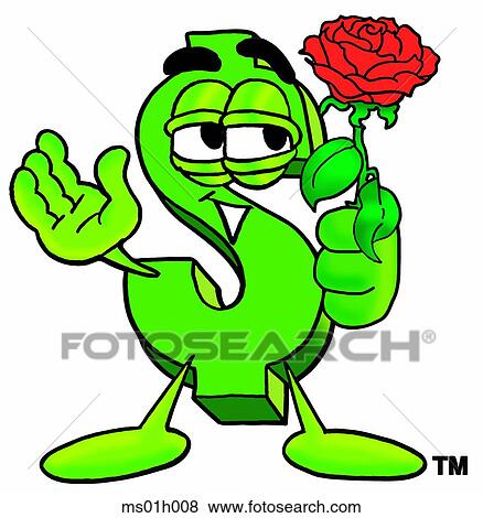 Dollar sign with rose View Large Clip Art Graphic Clip Art - Dollar sign with rose. Fotosearch