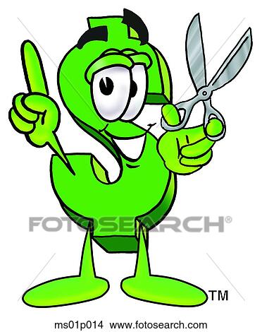 Clipart - Dollar sign with scissors. Fotosearch