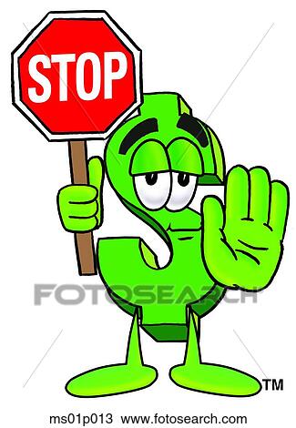 Clipart - Dollar sign with stop sign. Fotosearch
