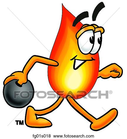 Flame bowling View Large Clip Art Graphic Clip Art - Flame bowling. Fotosearch