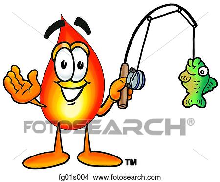 Clipart - Flame fishing. Fotosearch