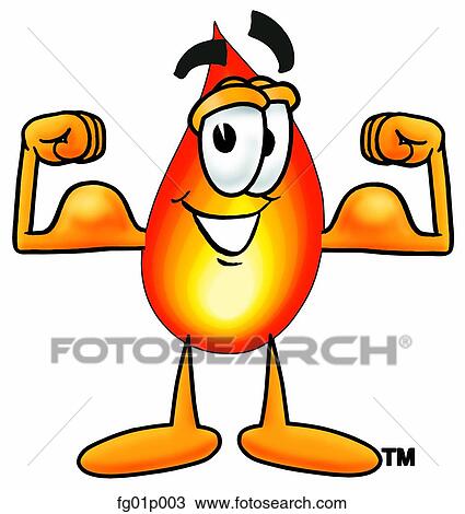 Flame flexing muscles View Large Clip Art Graphic Clipart - Flame flexing muscles. Fotosearch