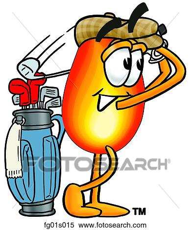 Clipart - Flame golfing. Fotosearch