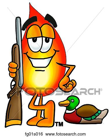 Clip Art - Flame hunting. Fotosearch