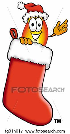 Clip Art - Flame in stocking. Fotosearch