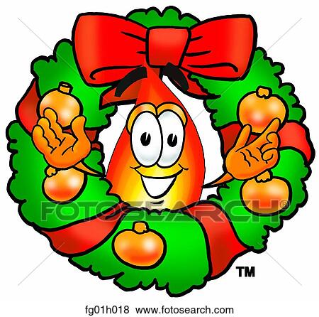 Clip Art - Flame in wreath. Fotosearch