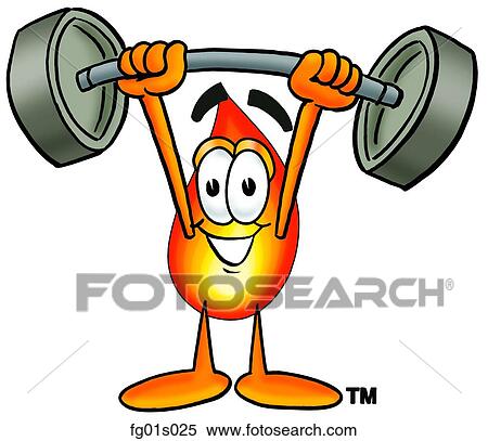 Flame lifting weights high View Large Clip Art Graphic Clipart - Flame lifting weights high. Fotosearch
