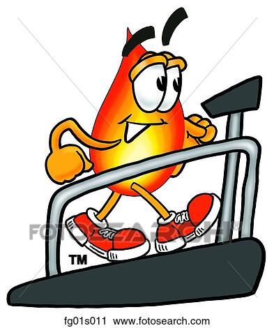 Clipart - Flame on treadmill. Fotosearch