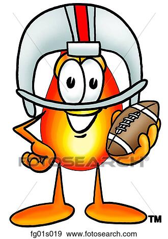 Clip Art - Flame playing football. Fotosearch