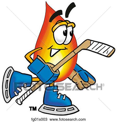 Flame playing hockey View Large Clip Art Graphic Clipart - Flame playing hockey. Fotosearch