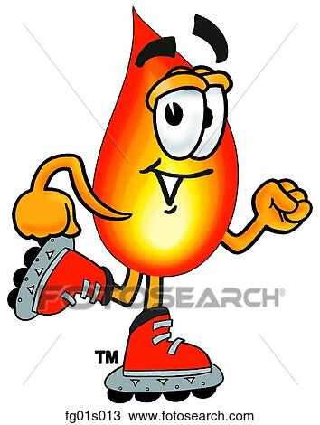 Clipart - Flame roller blading. Fotosearch