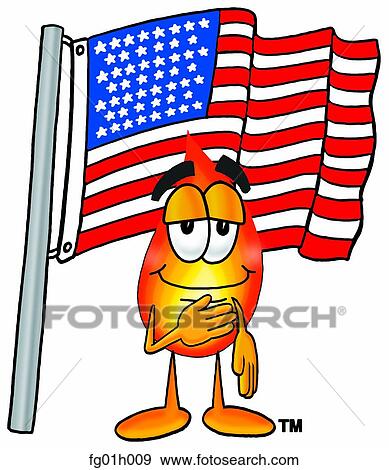 Clip Art - Flame saluting. Fotosearch